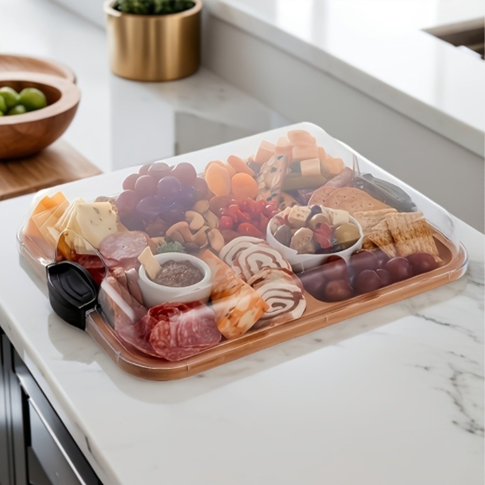 Food Snacks In Japan - Ahşap Bölmeli Atıştırmalık Tabağı Kare Ev